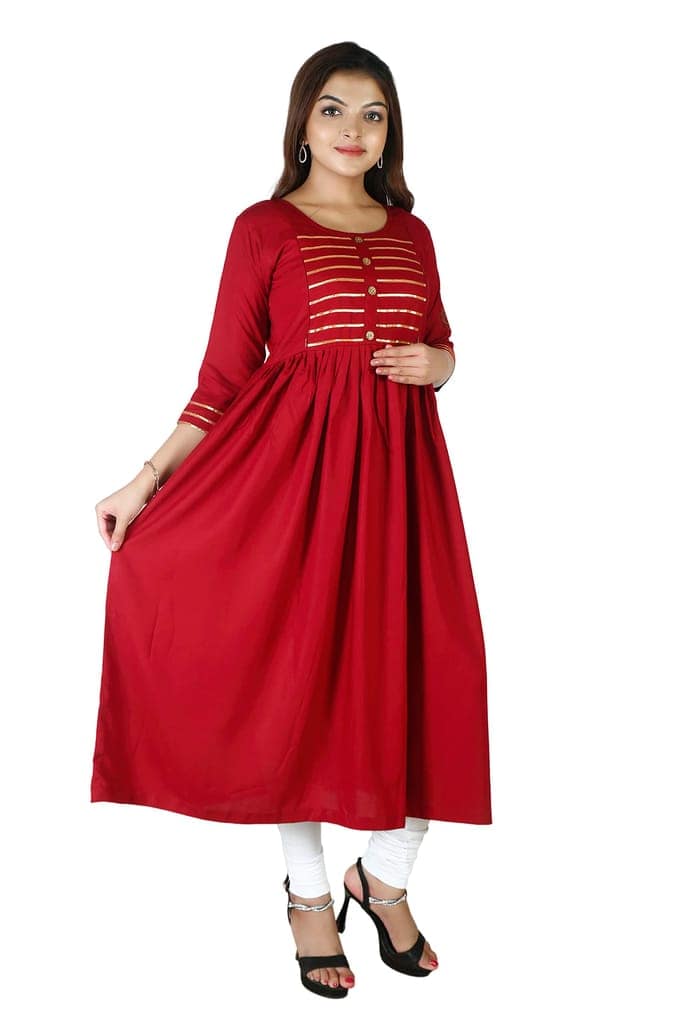 MAHIRA 'S COMFORT Maternity Gown: Stylish Rayon Feeding Kurti for Pregnancy and Breastfeeding view 2