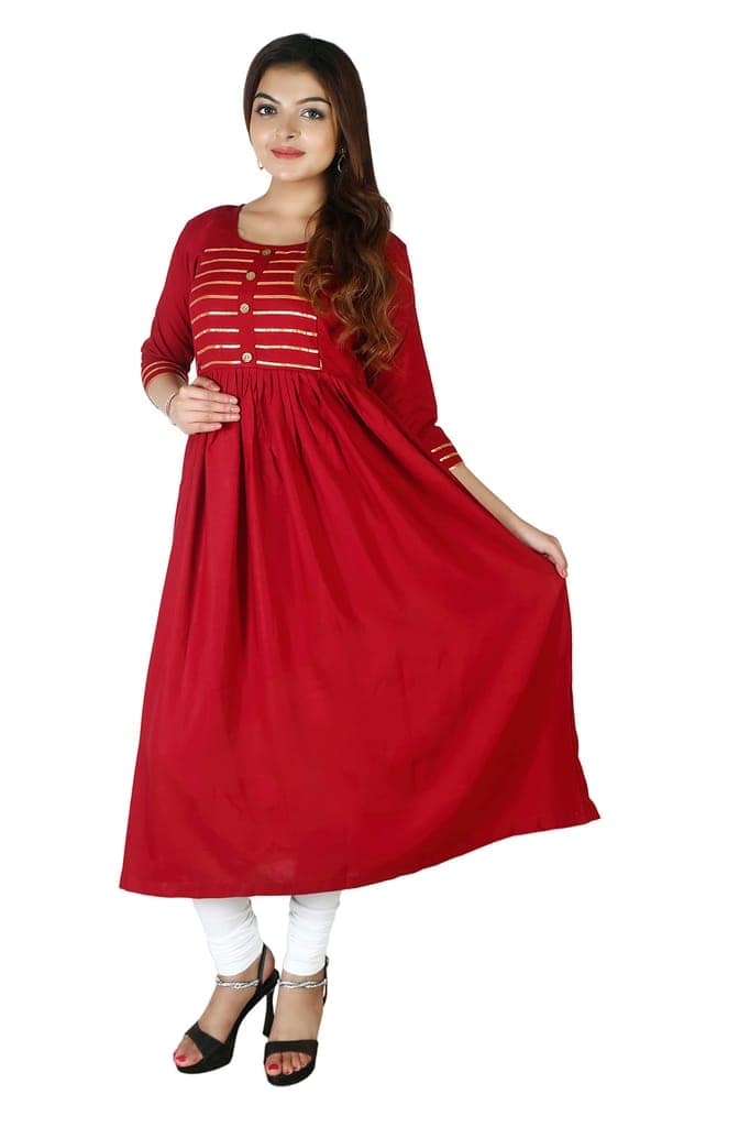 MAHIRA 'S COMFORT Maternity Gown: Stylish Rayon Feeding Kurti for Pregnancy and Breastfeeding view 3