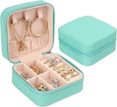 Jewelry Travel Organizer Box | Portable Jewellery Storage Case | Compact Jewelry Holder for Rings, Earrings, Necklaces & Accessories