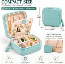 Jewelry Travel Organizer Box | Portable Jewellery Storage Case | Compact Jewelry Holder for Rings, Earrings, Necklaces & Accessories view 2
