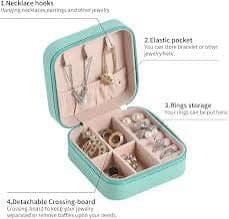 Jewelry Travel Organizer Box | Portable Jewellery Storage Case | Compact Jewelry Holder for Rings, Earrings, Necklaces & Accessories view 4