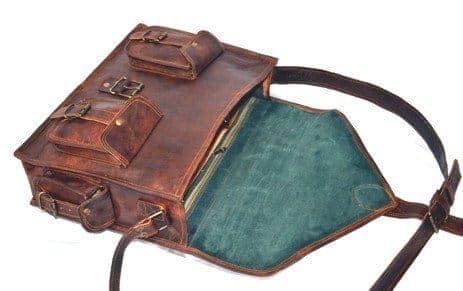 Messenger Soft Leather Briefcase Satchel Leather Laptop Messenger Bag for Men and Women view 4