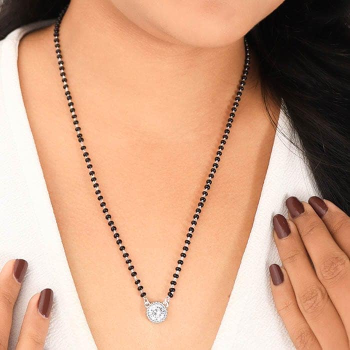 Silver Classic Round Mangalsutra view 2