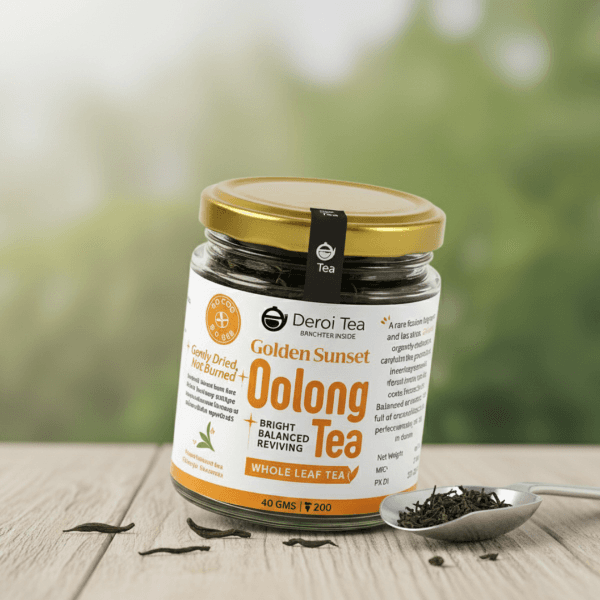 DEROI TEA Golden Sunset Oolong Tea | Carbon-Free Dried | 100% Natural Whole Leaf Tea | Fruity and Aromatic | Farm to Pack in 48 Hrs | 40 g Pack – 24 Cups - 40 gm view 2