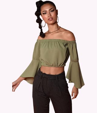 Chimpaaanzee Women's Polyester Crop Top ( Green )