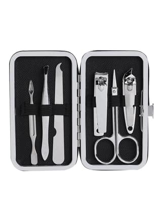 PREPT Manicure Set Nail Clippers Pedicure Kit - 6PCS Stainless Steel Manicure Set, Professional Mens Grooming Kits, Nail Care Tools with Luxurious Travel Case Gift Box