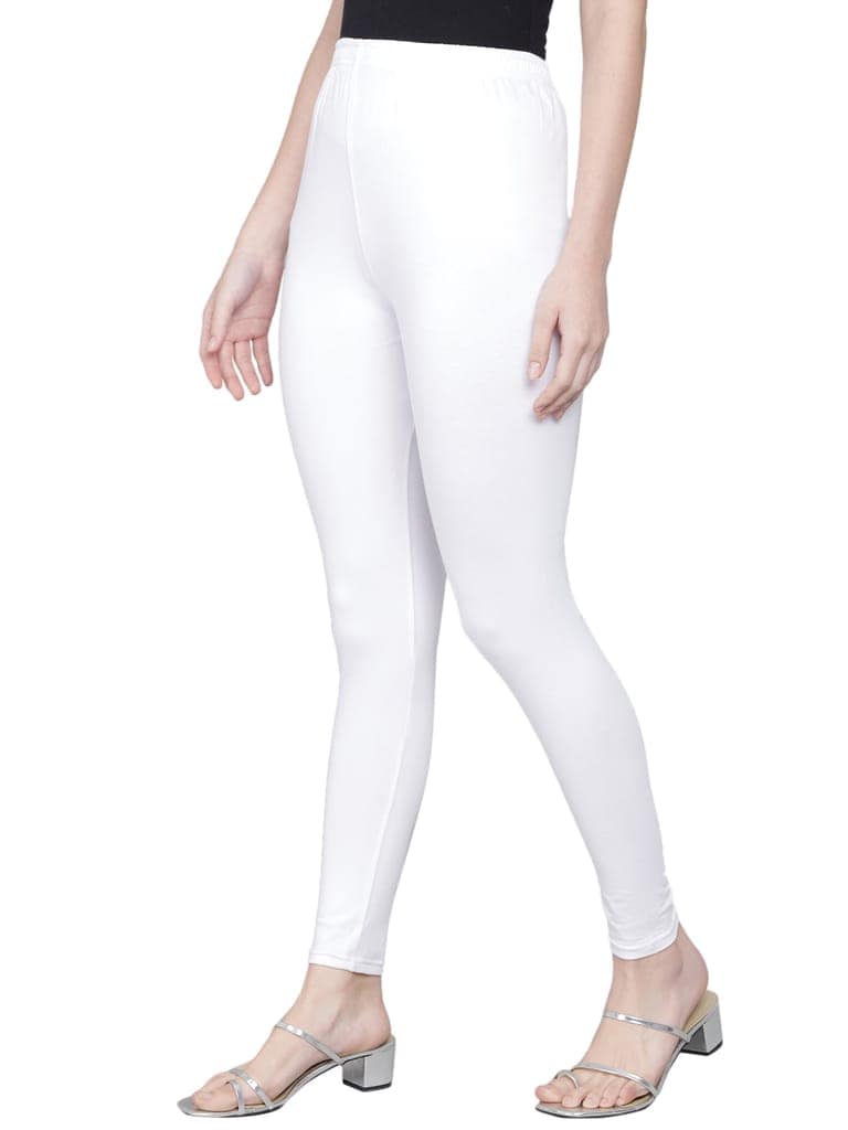 SOFT COLORS Women's Skinny Fit Ethnic Wear Ankle Length Leggings (Black) view 7