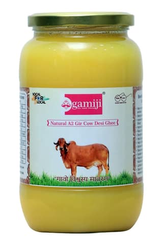 Gamiji A2 Desi Gir Cow Ghee | Pure Desi Bilona Ghee | Traditionally Hand Churned | 1 Litre
