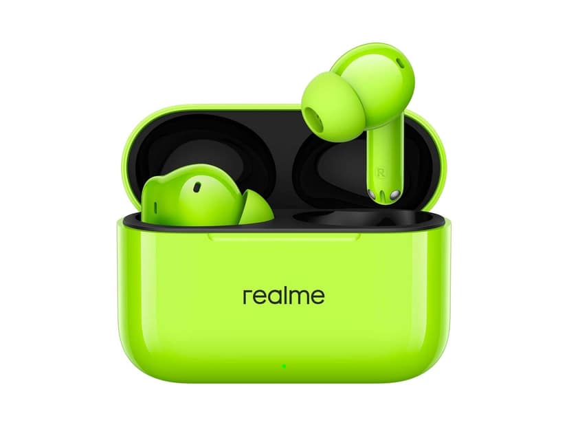 Realme Buds T200 True Wireless Earbuds with Hi-Res Audio, 12.4mm Dynamic Bass Drivers, 32 dB ANC, Quad Mic, 45ms Latency, Upto 50 Hrs Playback - Neon Green