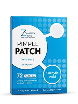 Zoween Hydrocolloid Patches for Pimples – Large & Custom Acne Tape for Patch of Pimples on Cheek, Chin & Forehead – Invisible Blemish Care Roll