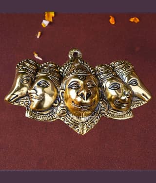 ServDharm Aluminium Punchmukhi hanuman Idol ( 10 cm )