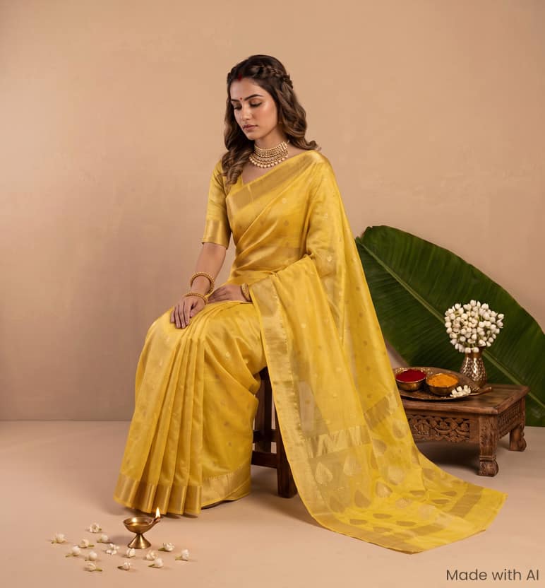 Handloom Chanderi Silk By Cotton Saree view 7