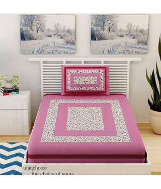 Uniqchoice Cotton Single Bedsheet ( Blue )