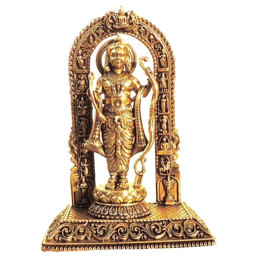 Brass Ram Ji God Idol Statue - 6 Inch Home Temple Decoration (BSMAS1802 G) view 2