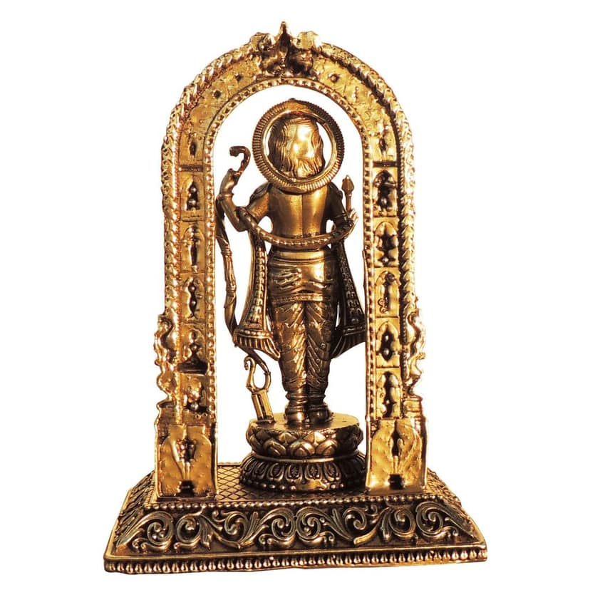 Brass Ram Ji God Idol Statue - 6 Inch Home Temple Decoration (BSMAS1802 G) view 3