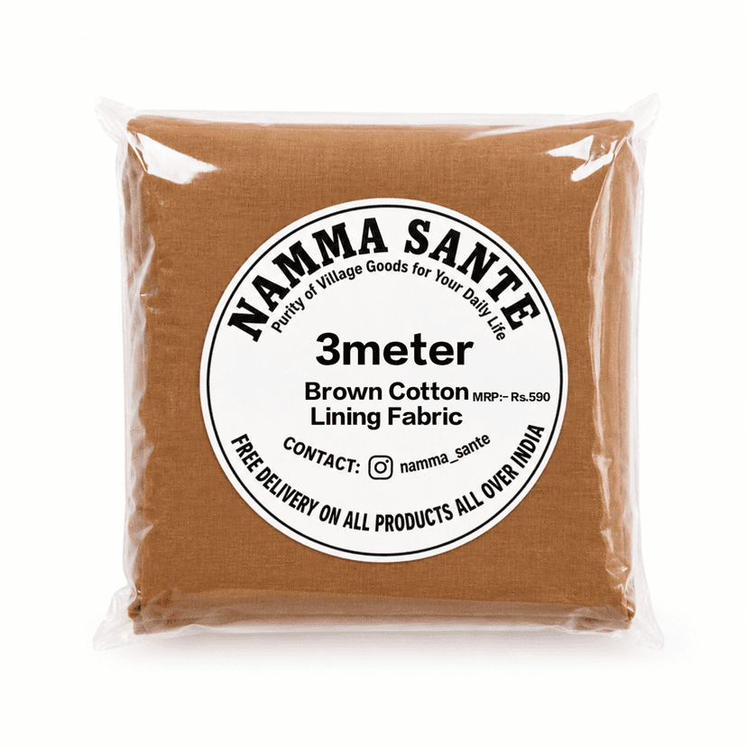 Brown Cotton Lining Fabric (Chhota Panna), Brown Cotton Lining Fibre (Chhota Panna), Brown