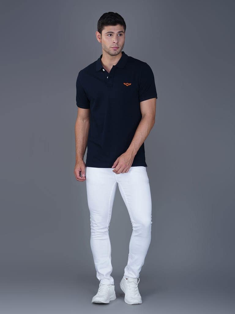 Solid Polo Shirt -NAVY view 4
