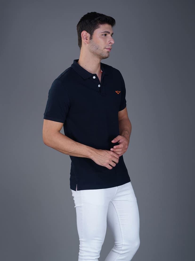 Solid Polo Shirt -NAVY view 6
