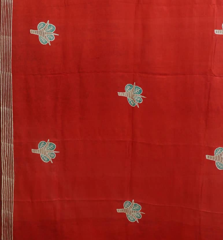 Handcrafted Batik Print Mulberry Silk Saree view 3
