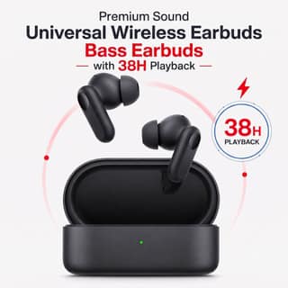 Buds 2r Wireless Earbuds Compatible with OnePlus - 12.4mm Bass Drivers, 38H Playtime, Dual Mic, IP55 Water Resistant