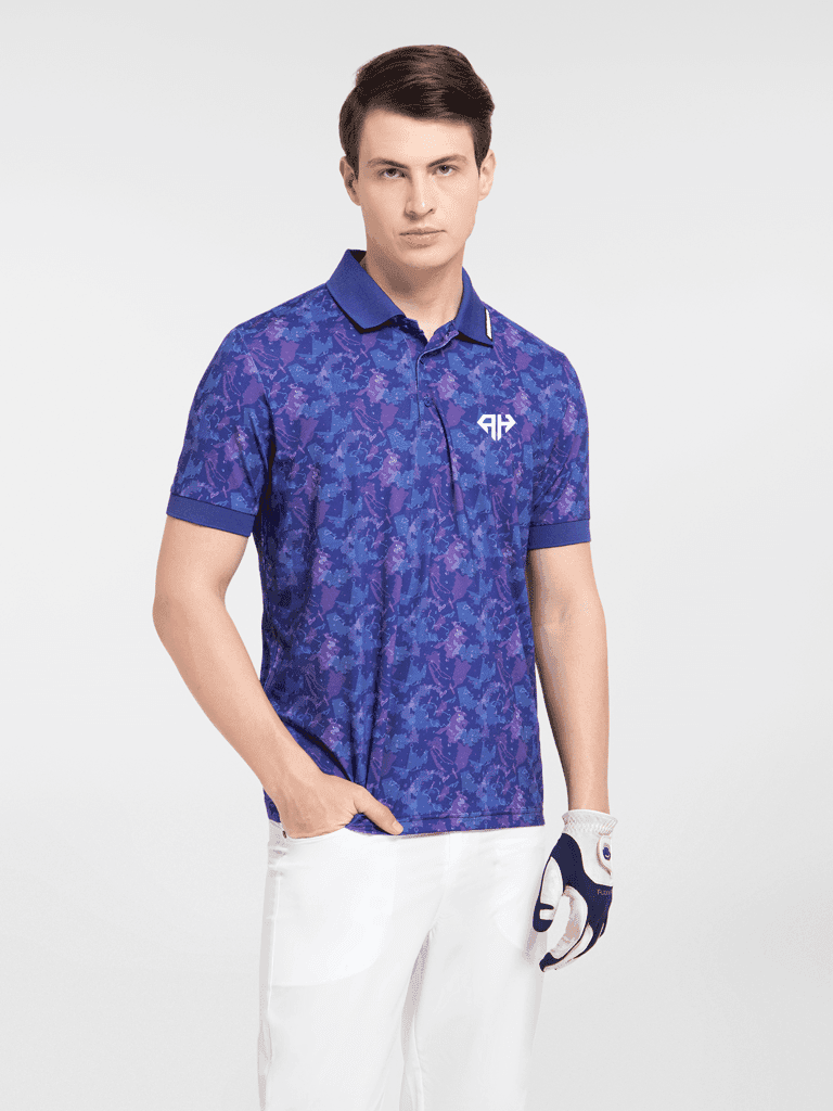 AH Ultra – Botanical Blue Camo Polo