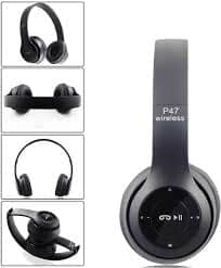 P47 Wireless Bluetooth Headphones for Music & Calls | Over Ear Headse