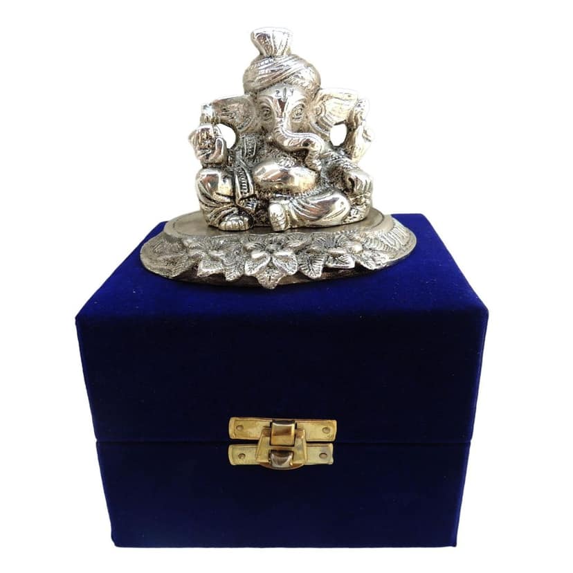 Aluminium Showpiece Pagdi Ganesh Ji (ASMAS068 A) view 2