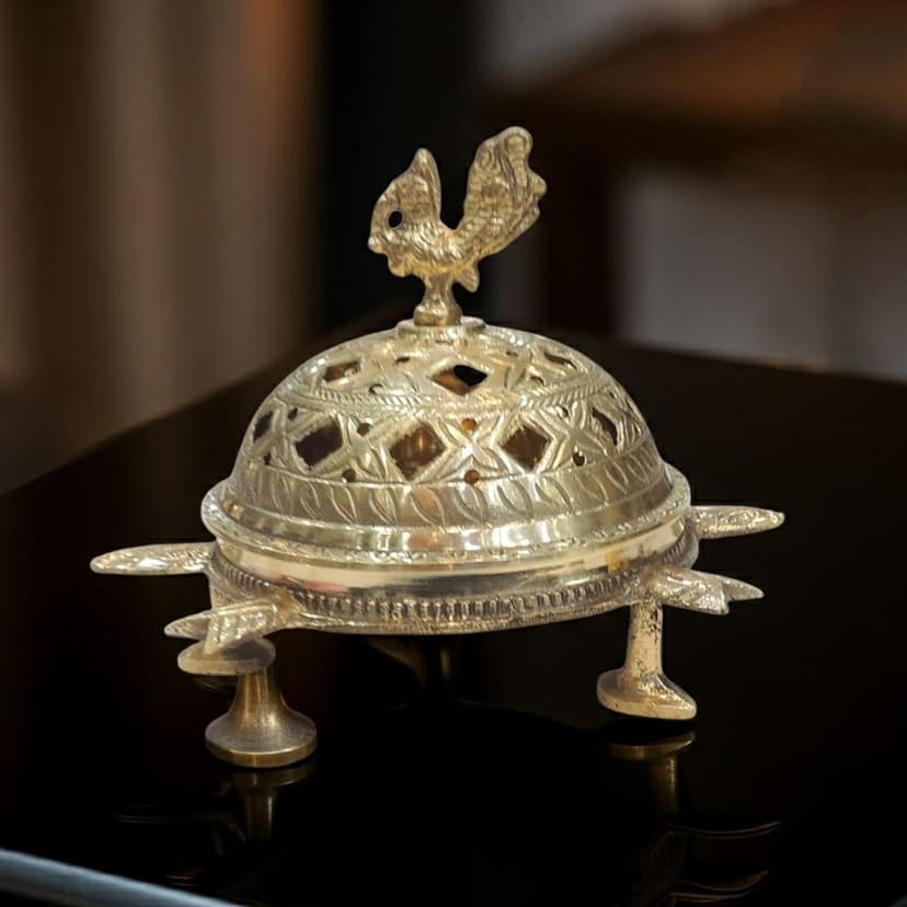 Brass Peacock Shape Luab Dan No. 3 � Premium Brassware Showpiece, Height : 5 Inch (ZMAS642 D) view 2