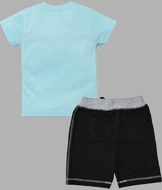 ETCHED DESIGN Pack of 1 Boys Cotton T-Shirt & Shorts Set ( Multicolor )