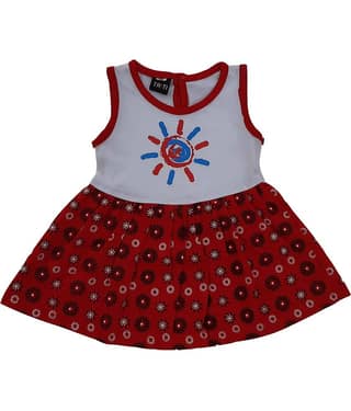 TRITI Pack of 1 Baby Girls 100% Cotton Frocks ( White )