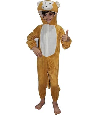 Kaku Fancy Dresses Monkey Wild Animal Costume -Brown, 7-8 Years, For Boys & Girls