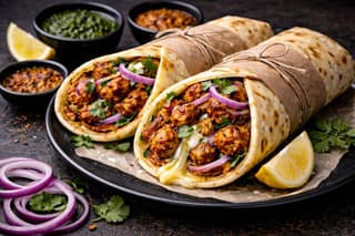 Double Achari Chicken Roll