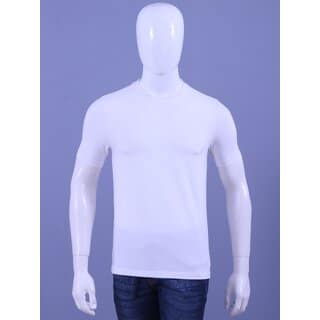 MEN'S WHITE LYCRA CREW NECK T-SHIRTS