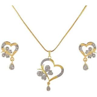 Hetprit Brass Gold Plated Beautiful Pendent Set For Woman