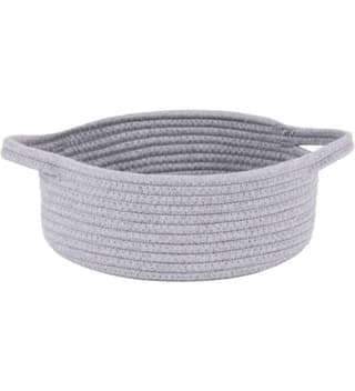 Generic Cotton 8x3 Inch Round Bedside Organizer With Out Lid (Gray)-PID66372