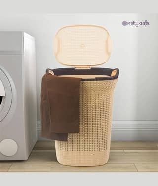 PrettyKrafts Beige Laundry Bags ( Pack of 1 )