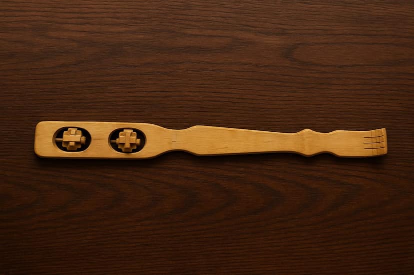 ECOCASK Bamboo Wooden Body Massager & Scratcher | Handcrafted Natural Pain Relief Tool | Large Size