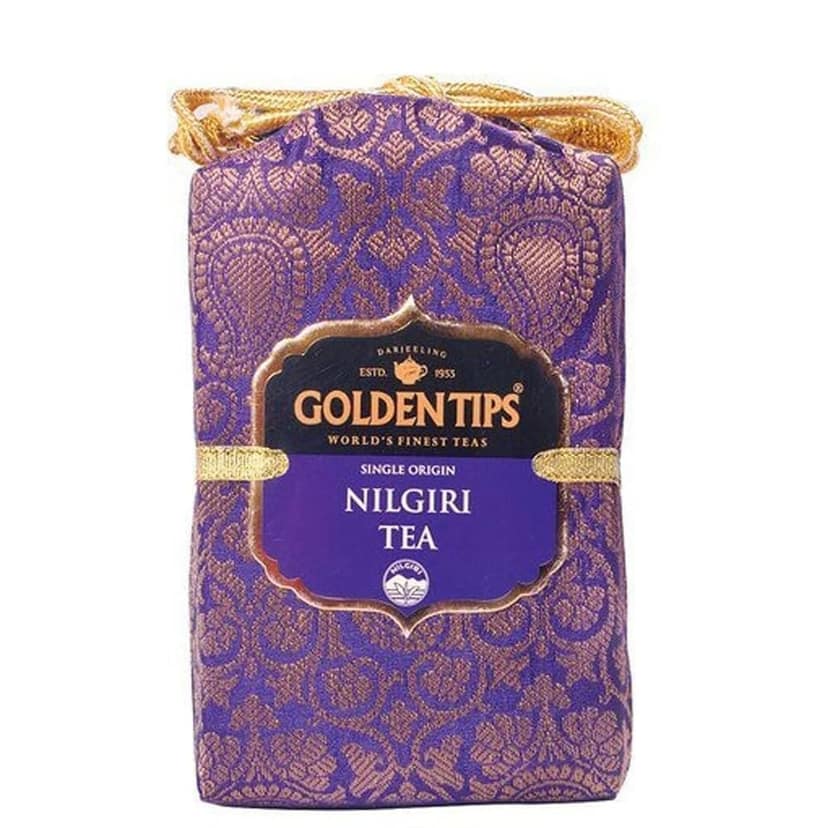 Golden Tips Pure Nilgiri Black Tea Loose Leaves Brocade Bag (200 Gram, 100 cups)