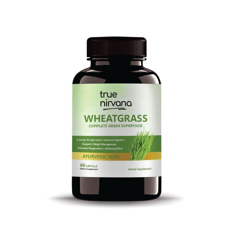 True Nirvana Wheatgrass Extract Veg Capsules Complete Green Superfood Supplement 60 Capsules view 2