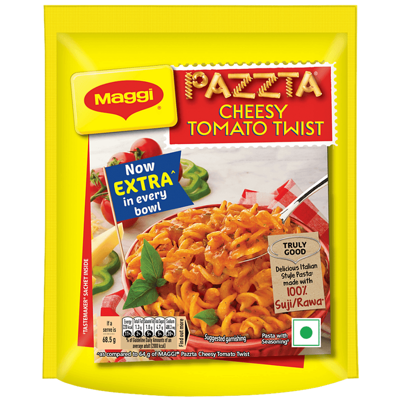 Maggi Pazzta Cheesy Tomato Twist - Made With 100% Suji/Rawa, 68.5 G