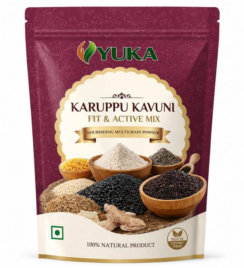 YUKA Karuppu Kavuni Fit & Active Mix 250g | Black Rice & Millet Health Mix