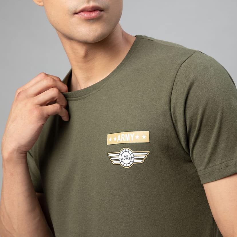 FTX Men Printed Round Neck Half Sleeve Tshirt view 3