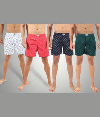 Supersquad Pack of 4 Cotton Boxers For Men's ( Assorted 10 )