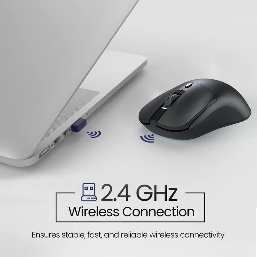 Portronics Toad 33 Mouse, 2.4 GHz Wireless, Ergonomic Design, Adjustable DPI, USB Receiver view 2