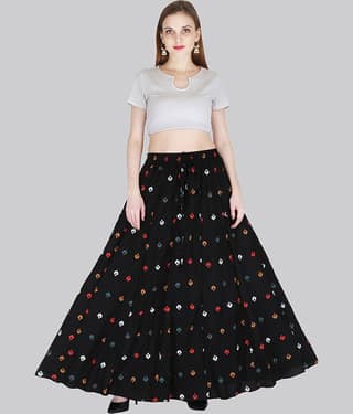 Sttoffa Black Rayon Women's Broomstick Skirt ( Pack of 1 )