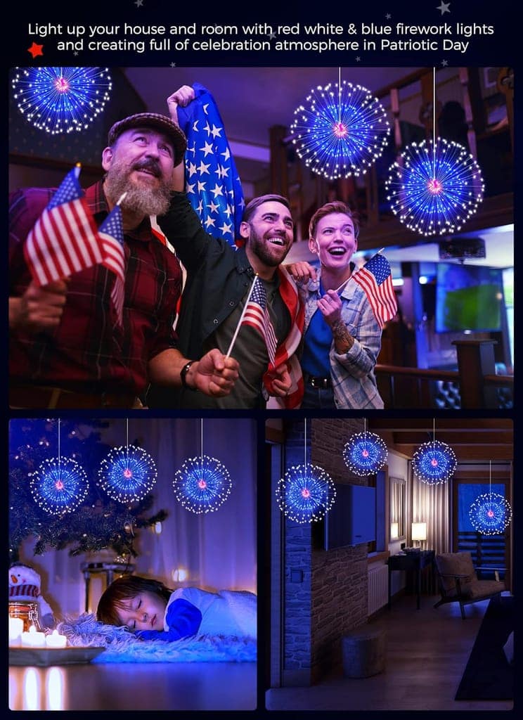 GLOWSERIE 360 Degree Radiant Starburst Fireworks LED Decorative Light with Wireless Remote Controller view 6