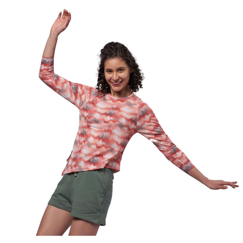 DOMIN8 Women's Tie & Dye printed raglan Full sleeve Asymmetrical Top view 3