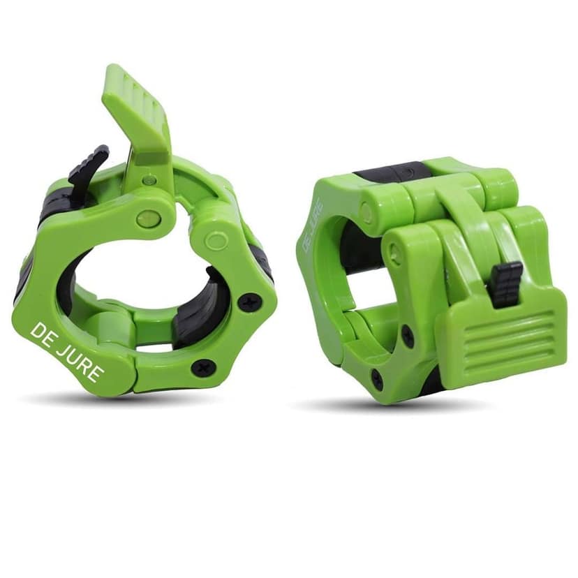 De Jure Fitness Olympic Rod Lock Barbell Clamp Collar Quick Release Pair of Locking Weight Clips Fit 2 Inch Barbell Lock for Workout, Weightlifting, Fitness & Strength Training