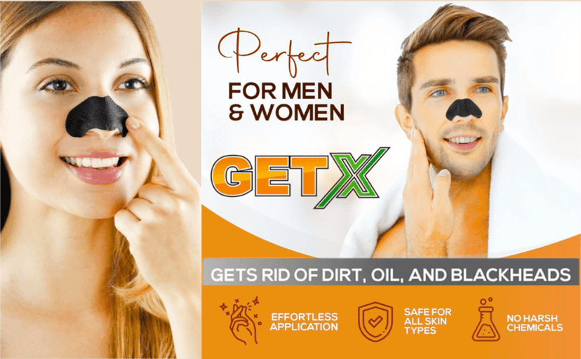 GETX Charcoal Nose Strips (10 Strips), Deep Cleansing Charcoal Nose Pore Strip for Men & Women | Reduces & Prevents Blackheads, Whiteheads, Dirt and Oil | Cleanses Pores view 10