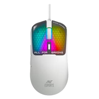 Ant Esports Virtus100 Wired RGB Gaming Mouse | Light Weight |6D Durable Buttons | High Performance Up to 12800 DPI 1000Hz Polling Rate | AI Sensor | 20M Click | Software Support Esports Mouse_ White Ant Esports Virtus100 Wired RGB Gaming Mouse | Light We